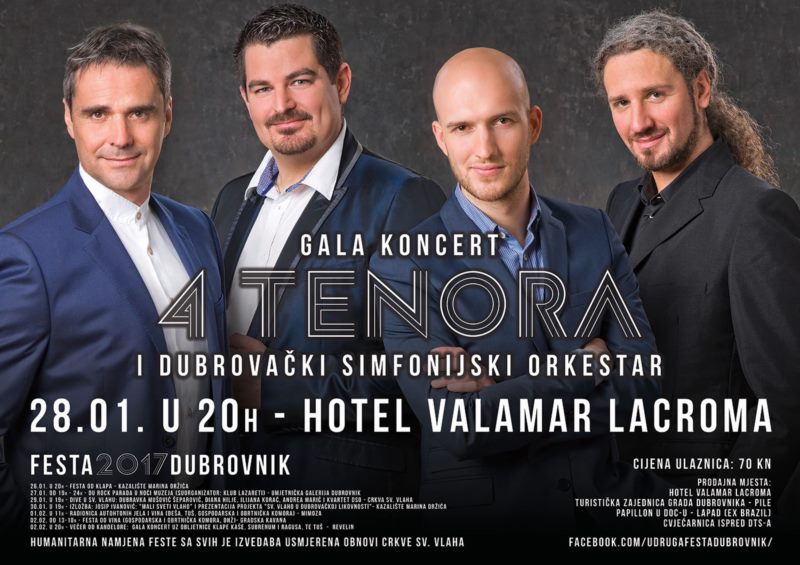 Gala koncert - 4 Tenora i Dubrovački simfonijski orkestar