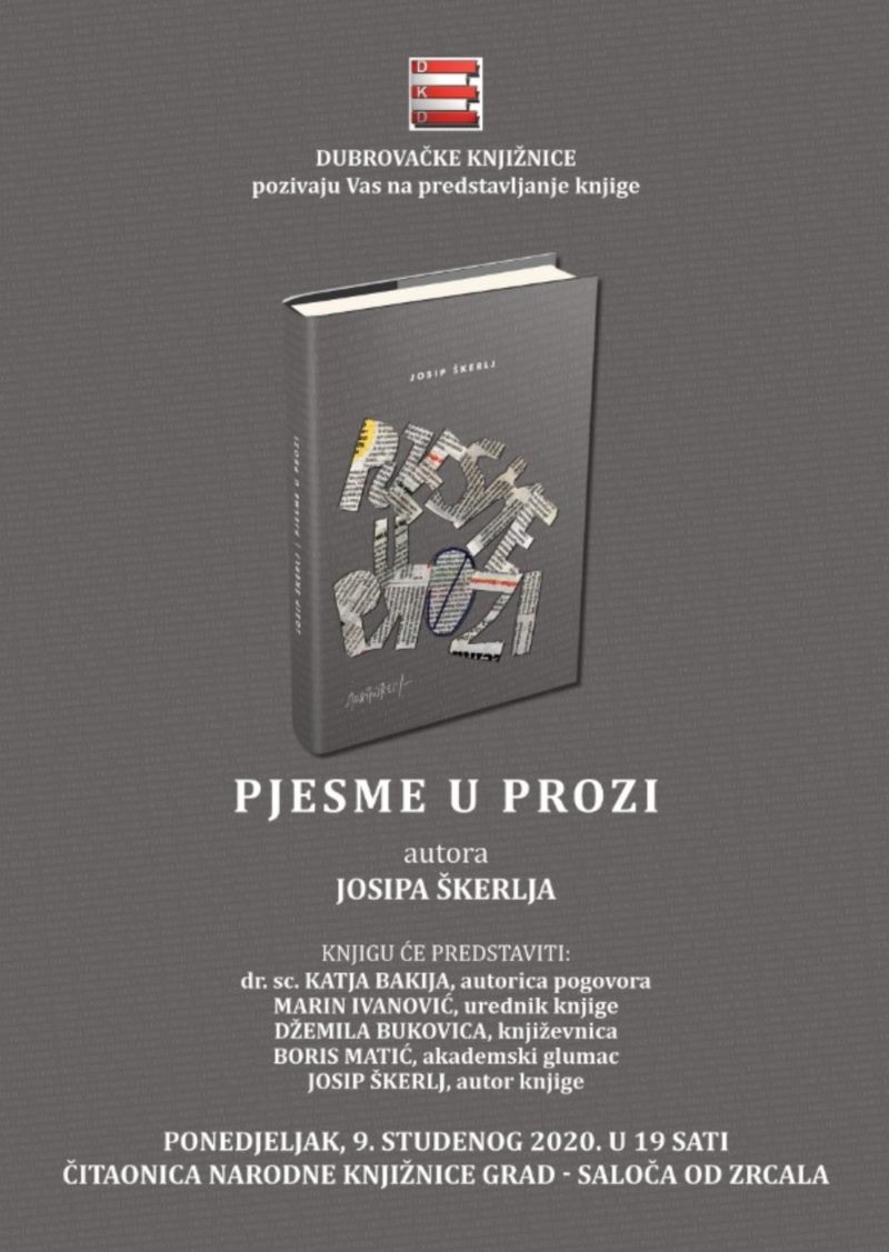 Predstavljanje zbirke pjesama Josipa Škerlja uz popratnu izložbu