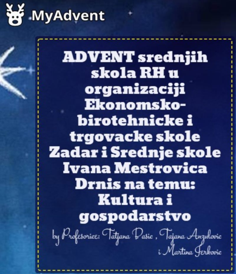 Adventski kalendar 24. partner škole u Hrvatskoj