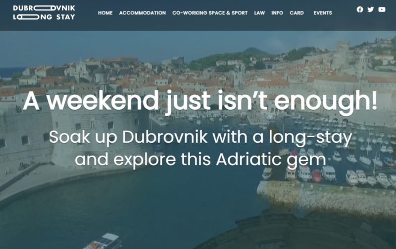 Nova stranica za digitalne nomade Dubrovnik long stay