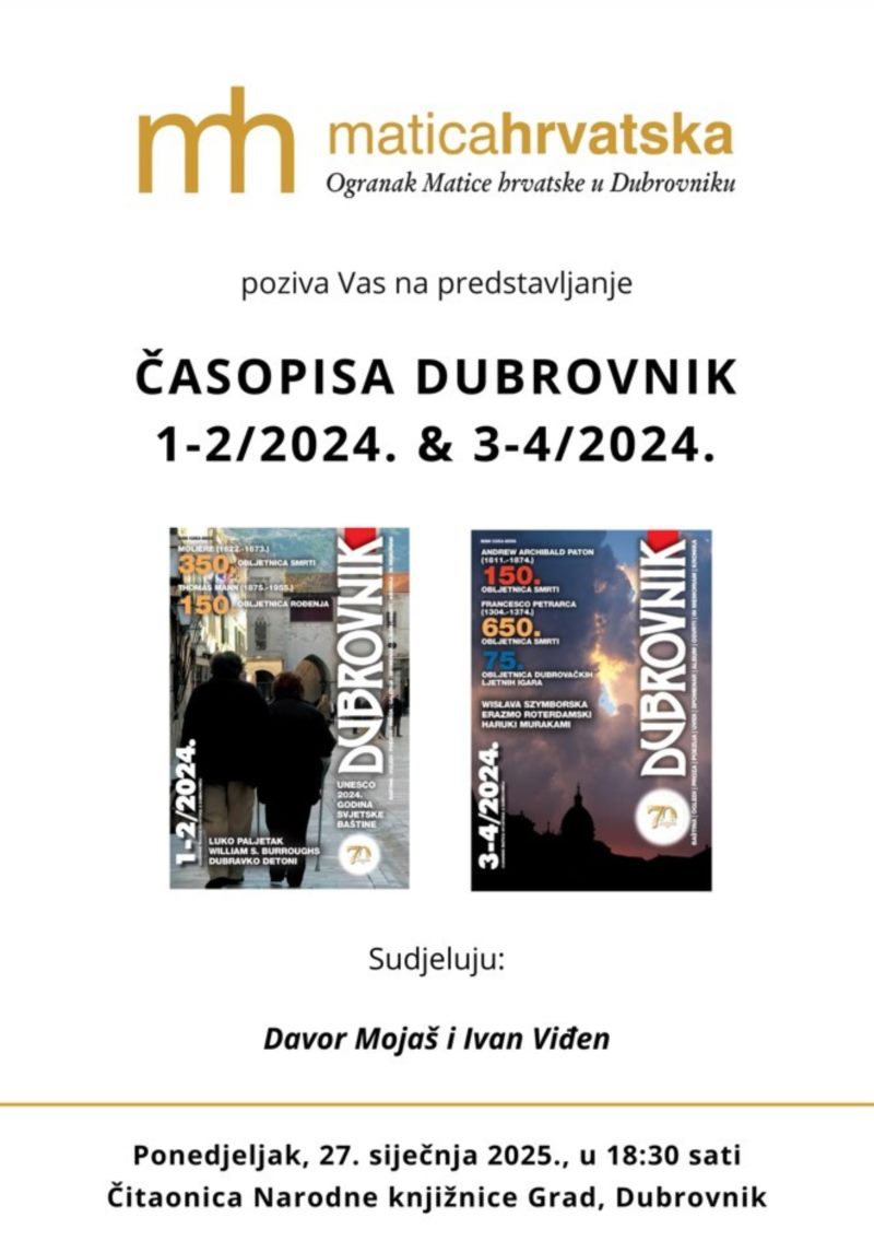 Predstavljanje časopisa Dubrovnik