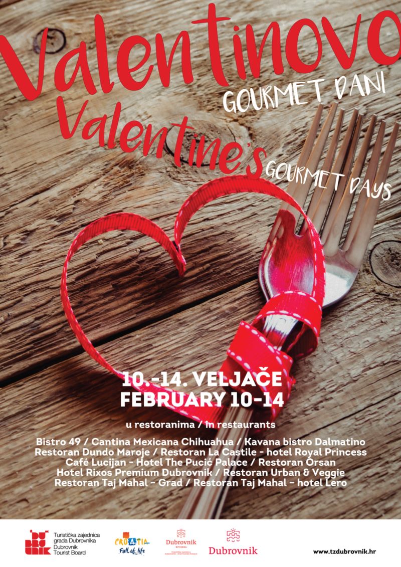 Valentine's Gourmet days in Dubrovnik restaurants