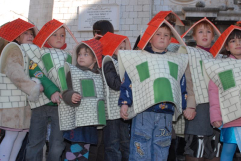 Parade across Stradun of students from the 1st to the 4th grades of Dubrovnik primary schools