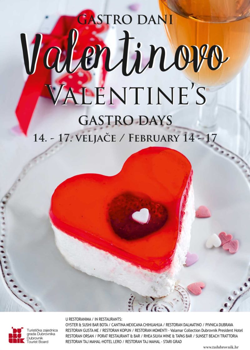 Romantic Valentine's Day with top quality offers from Dubrovnik restaurants