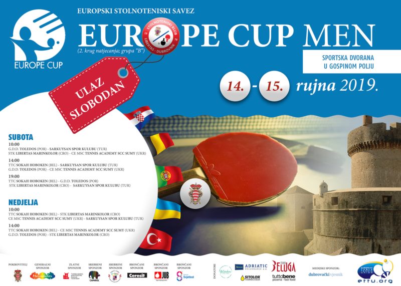 EUROPE CUP MEN - Table tenis