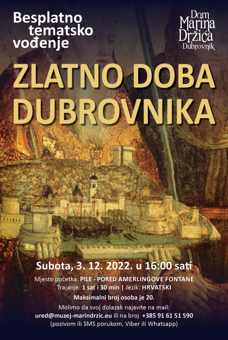 BESPLATNO TEMATSKO VOĐENJE „ZLATNO DOBA DUBROVNIKA“