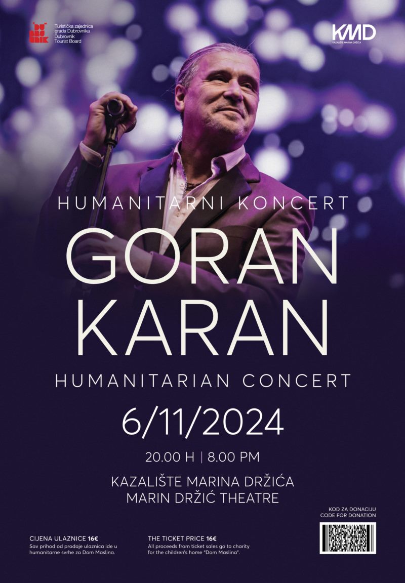 Humanitarni koncert Gorana Karana u organizaciji Turističke zajednice grada Dubrovnika