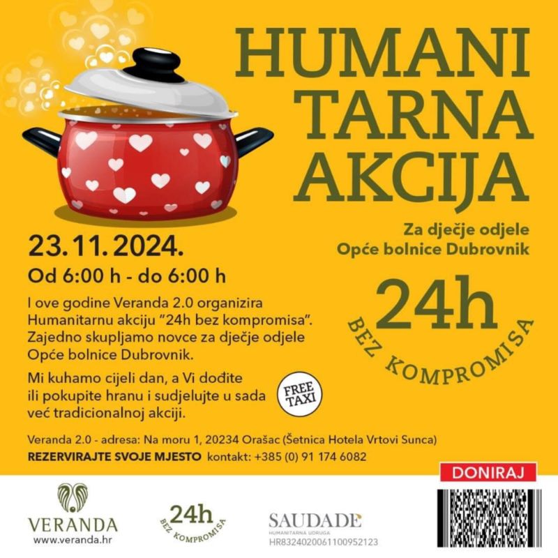 Humanitarna akcija za dječje odjele Opće bolnice Dubrovnik - 24 sata bez kompromisa